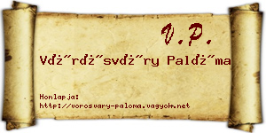 Vörösváry Palóma névjegykártya
